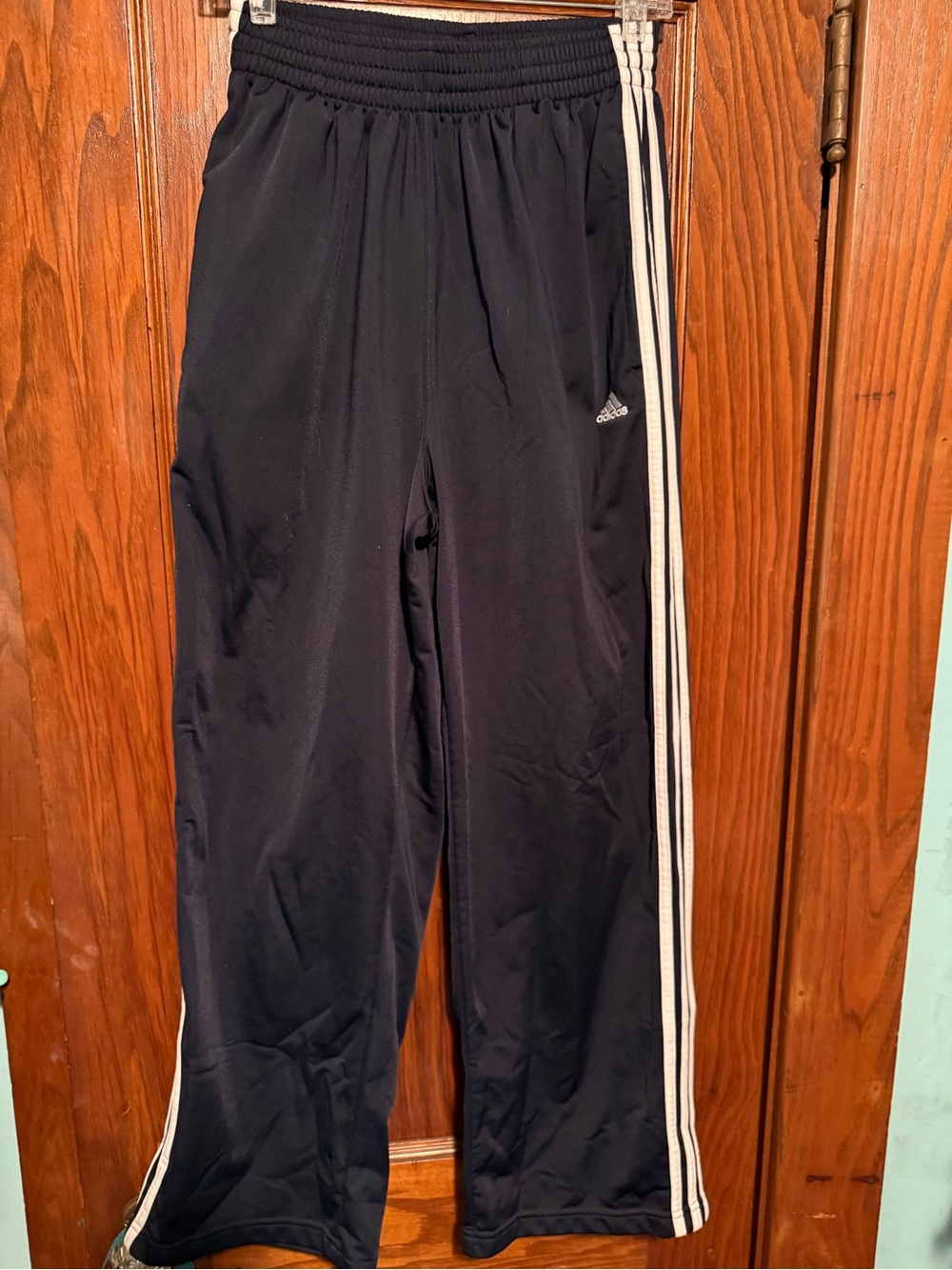 adidas Black Jogger Pants with White Side Stripes
